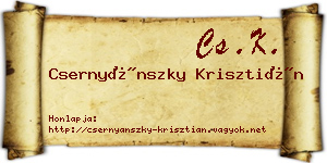 Csernyánszky Krisztián névjegykártya